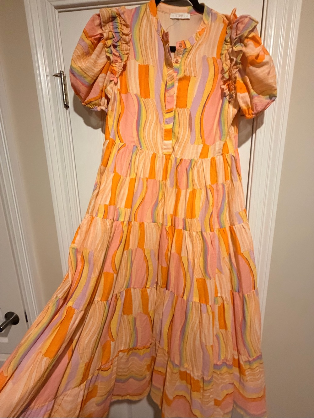 Karlie Rainbow Stripe Tiered Midi Dress
 - Multicolor (Women)